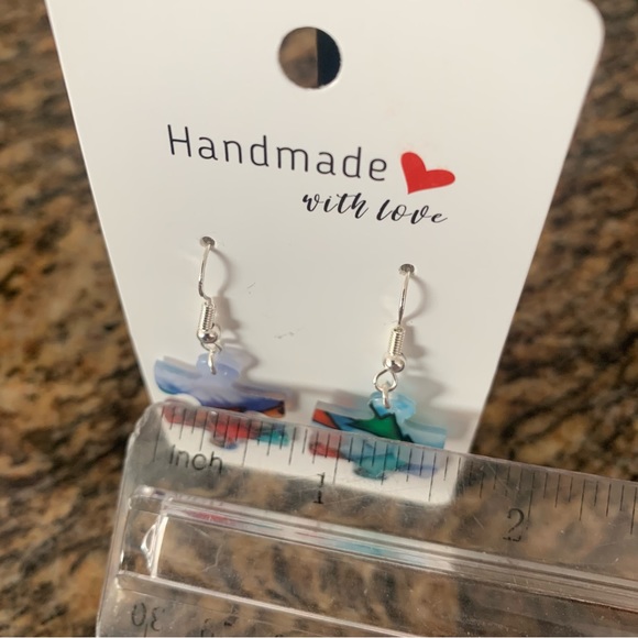 Handmade puzzle earrings - Picture 9 of 9
